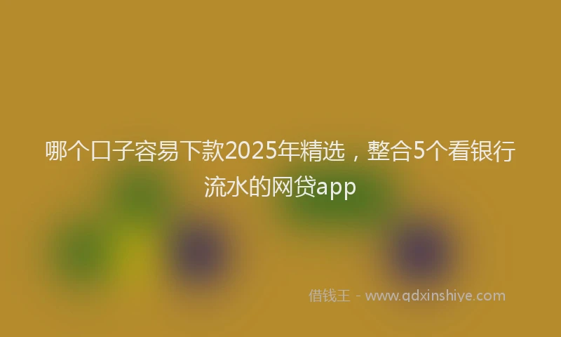 哪个口子容易下款2025年精选，整合5个看银行流水的网贷app