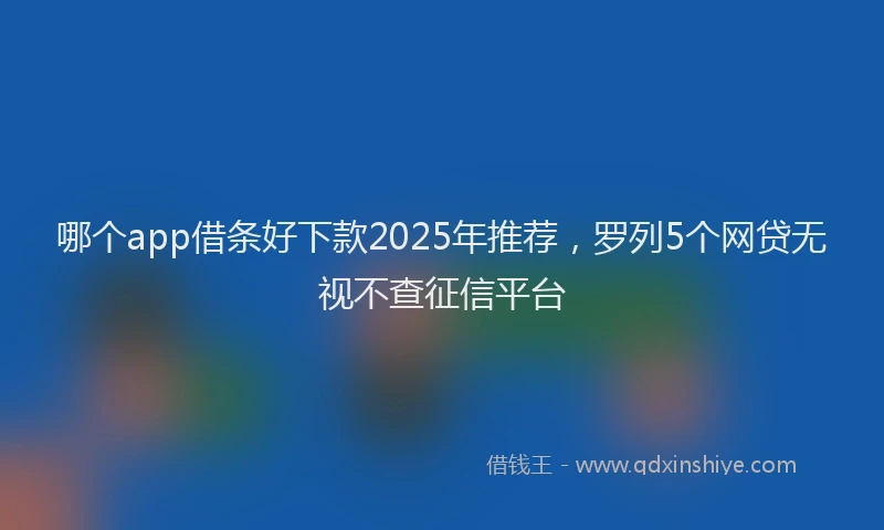 哪个app借条好下款2025年推荐，罗列5个网贷无视不查征信平台