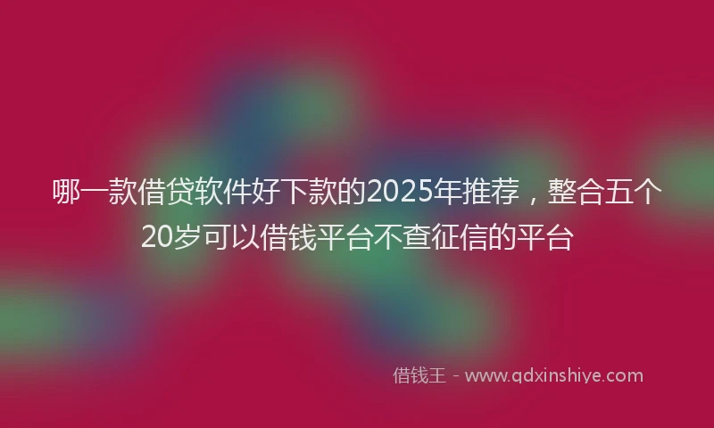 哪一款借贷软件好下款的2025年推荐，整合五个20岁可以借钱平台不查征信的平台