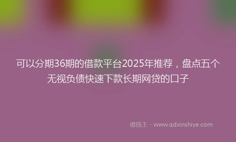可以分期36期的借款平台2025年推荐，盘点五个无视负债快速下款长期网贷的口子