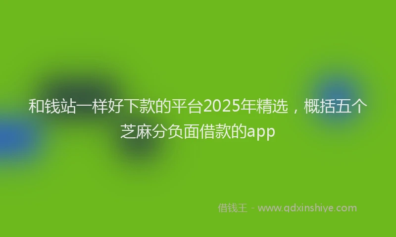 和钱站一样好下款的平台2025年精选，概括五个芝麻分负面借款的app