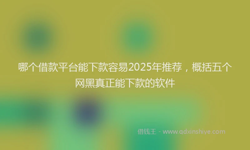 哪个借款平台能下款容易2025年推荐，概括五个网黑真正能下款的软件