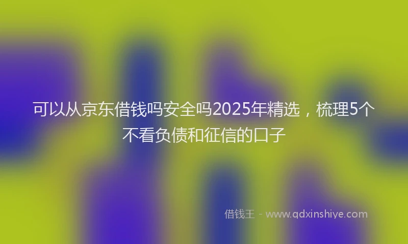可以从京东借钱吗安全吗2025年精选，梳理5个不看负债和征信的口子