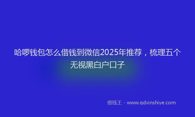 哈啰钱包怎么借钱到微信2025年推荐，梳理五个无视黑白户口子