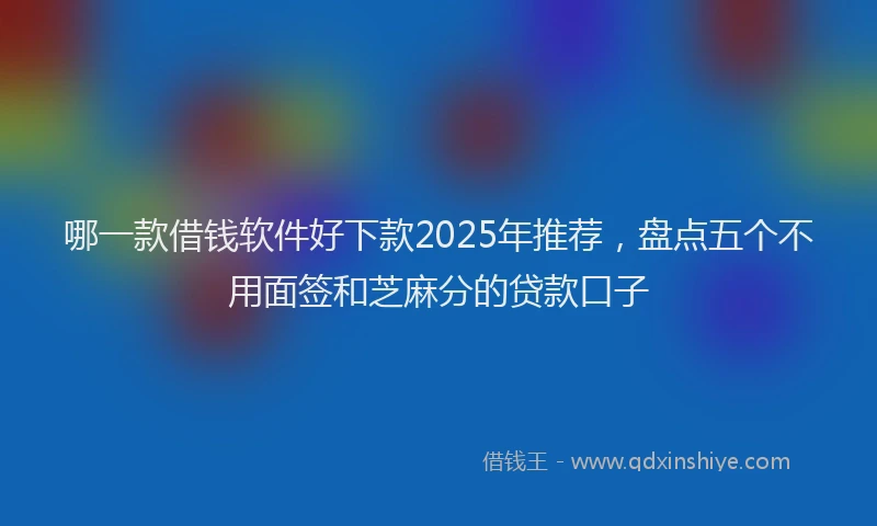 哪一款借钱软件好下款2025年推荐，盘点五个不用面签和芝麻分的贷款口子