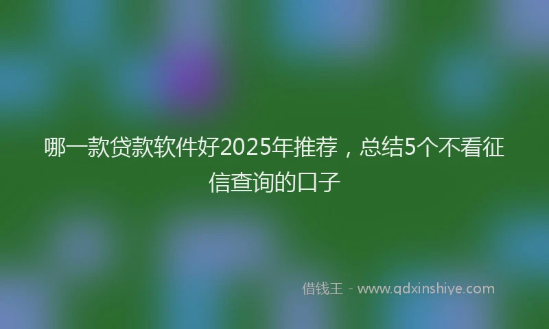 哪一款贷款软件好2025年推荐,总结5个不看征信查询的口子