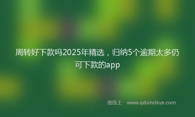 周转好下款吗2025年精选，归纳5个逾期太多仍可下款的app