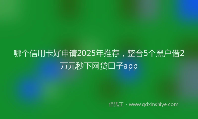哪个信用卡好申请2025年推荐，整合5个黑户借2万元秒下网贷口子app