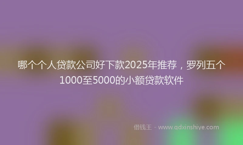 哪个个人贷款公司好下款2025年推荐，罗列五个1000至5000的小额贷款软件