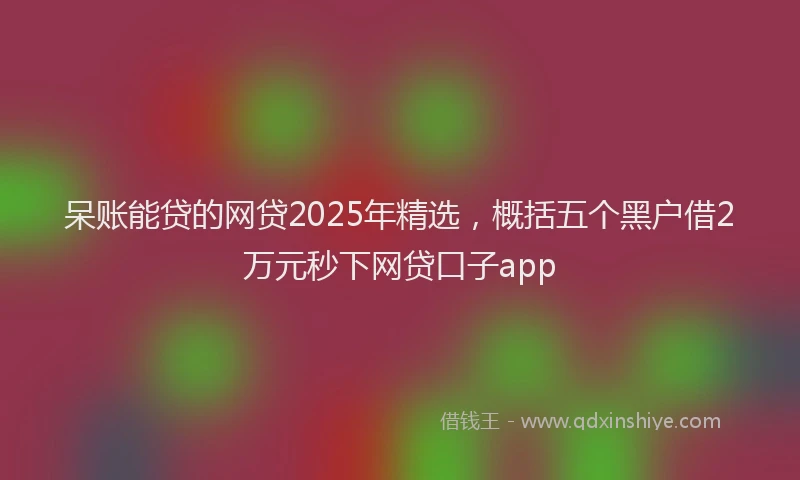 呆账能贷的网贷2025年精选，概括五个黑户借2万元秒下网贷口子app