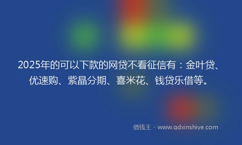 2025年的可以下款的网贷不看征信有：金叶贷、优速购、紫晶分期、喜米花、钱贷乐借等。