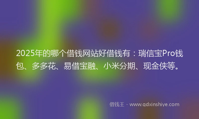 2025年的哪个借钱网站好借钱有：瑞信宝Pro钱包、多多花、易借宝融、小米分期、现金侠等。