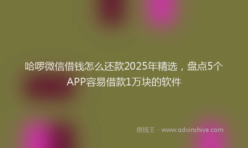 哈啰微信借钱怎么还款2025年精选，盘点5个APP容易借款1万块的软件