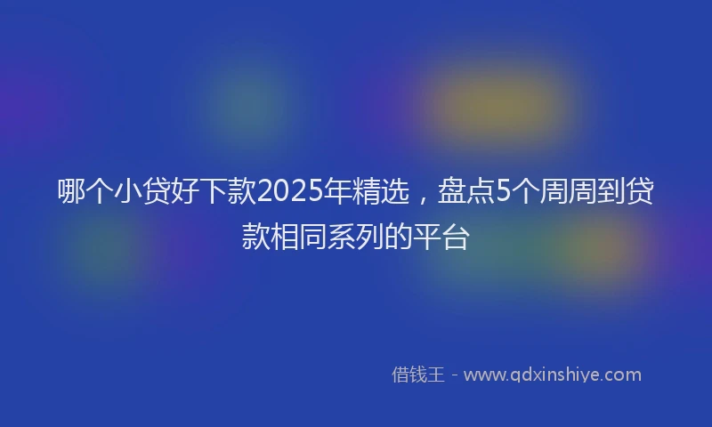 哪个小贷好下款2025年精选,盘点5个周周到贷款相同系列的平台