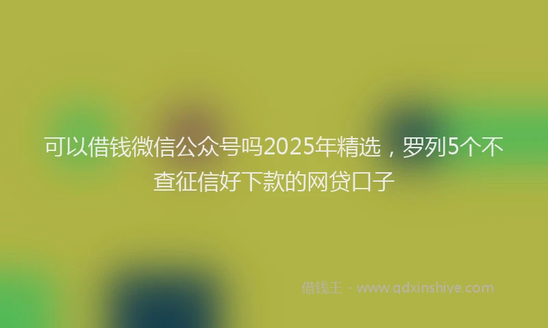 可以借钱微信公众号吗2025年精选，罗列5个不查征信好下款的网贷口子