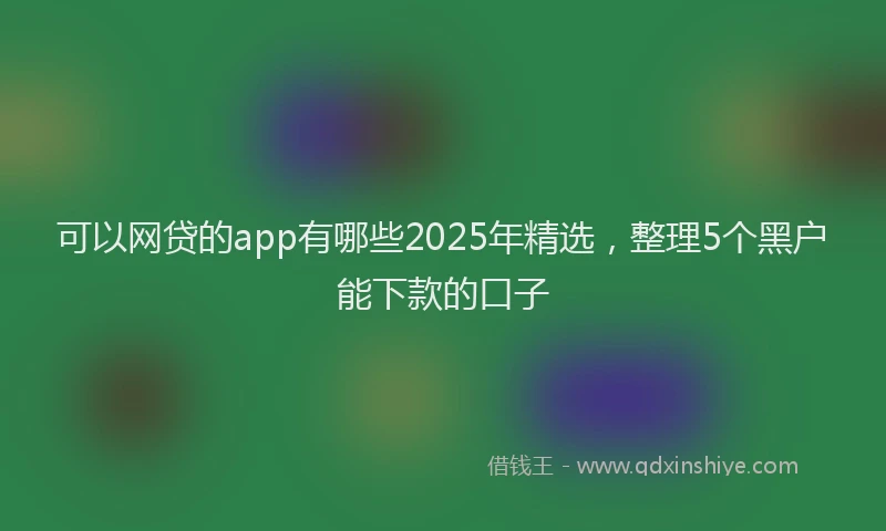 可以网贷的app有哪些2025年精选，整理5个黑户能下款的口子