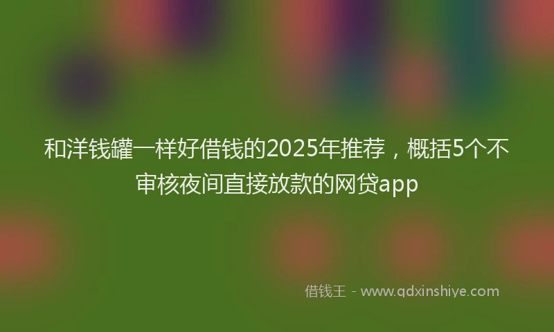 和洋钱罐一样好借钱的2025年推荐，概括5个不审核夜间直接放款的网贷app
