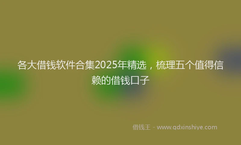 各大借钱软件合集2025年精选，梳理五个值得信赖的借钱口子