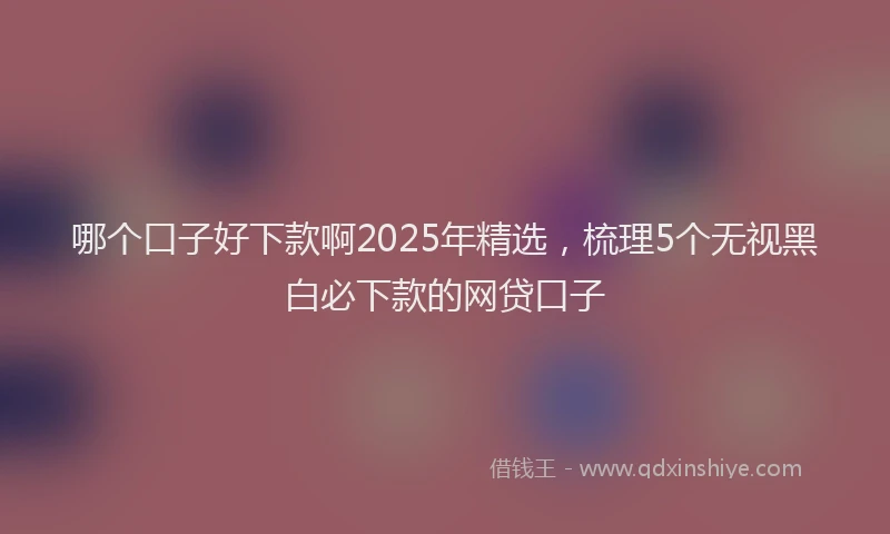 哪个口子好下款啊2025年精选，梳理5个无视黑白必下款的网贷口子