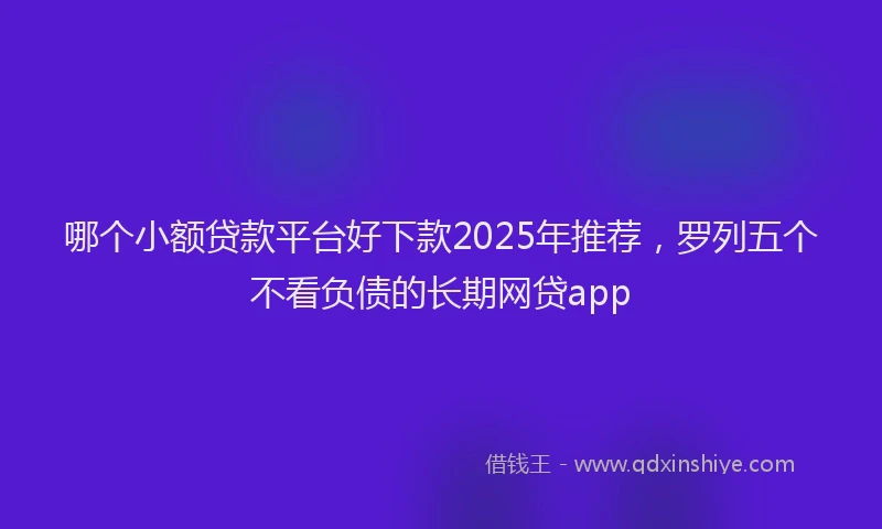 哪个小额贷款平台好下款2025年推荐，罗列五个不看负债的长期网贷app