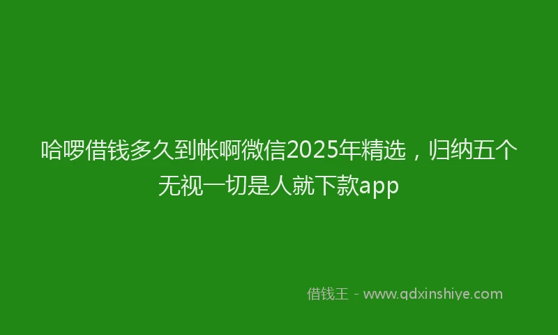 哈啰借钱多久到帐啊微信2025年精选，归纳五个无视一切是人就下款app