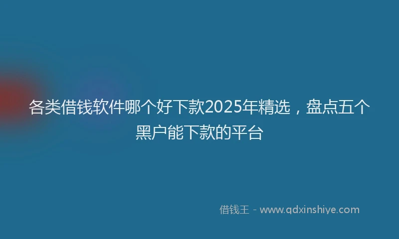 各类借钱软件哪个好下款2025年精选，盘点五个黑户能下款的平台