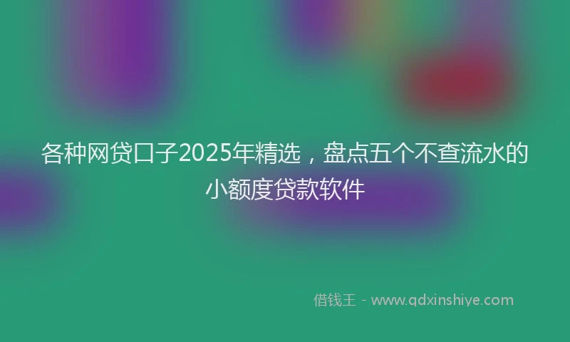 各种网贷口子2025年精选，盘点五个不查流水的小额度贷款软件