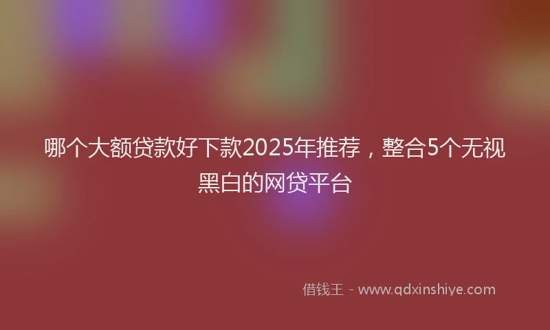 哪个大额贷款好下款2025年推荐，整合5个无视黑白的网贷平台