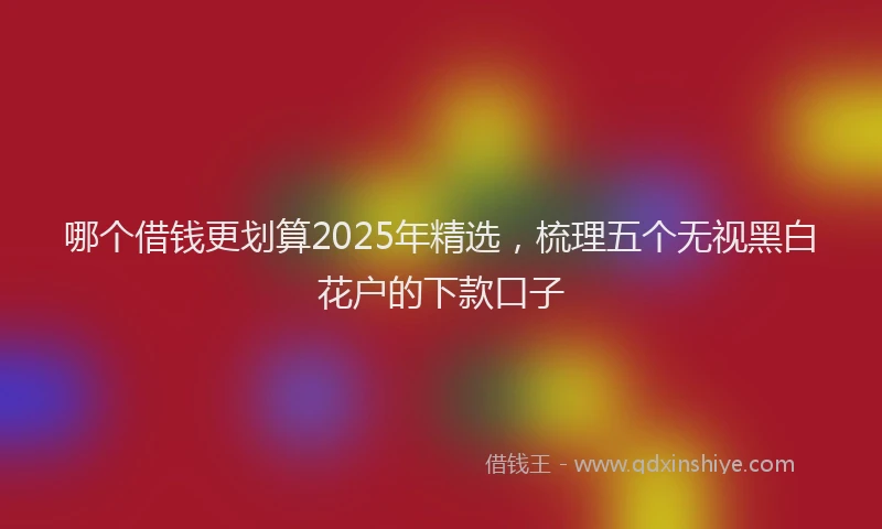 哪个借钱更划算2025年精选，梳理五个无视黑白花户的下款口子