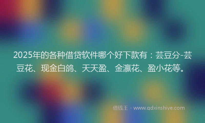 2025年的各种借贷软件哪个好下款有：芸豆分-芸豆花、现金白鸽、天天盈、金瀛花、盈小花等。