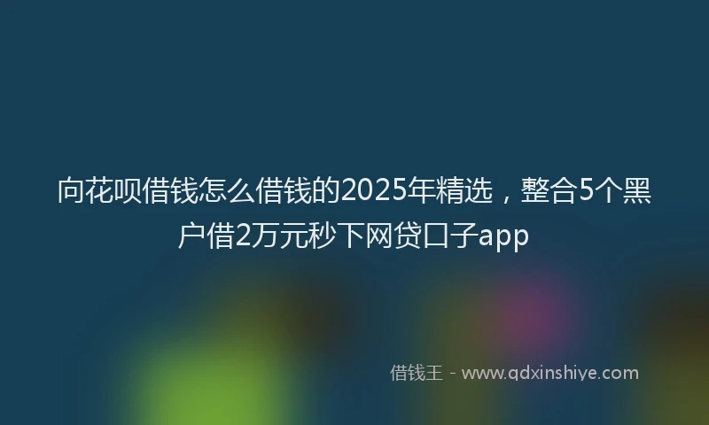 向花呗借钱怎么借钱的2025年精选，整合5个黑户借2万元秒下网贷口子app