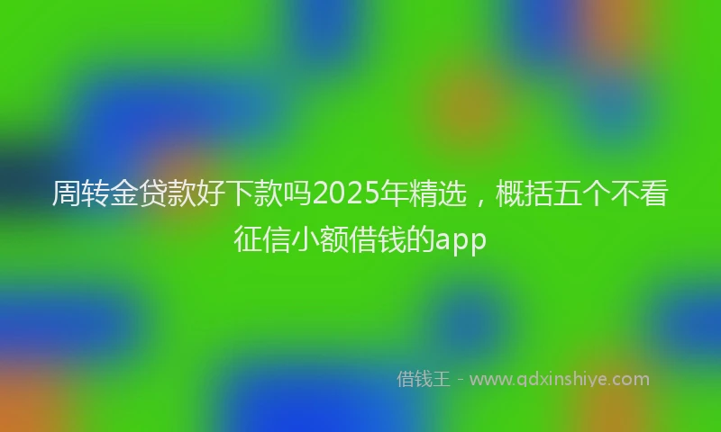 周转金贷款好下款吗2025年精选，概括五个不看征信小额借钱的app