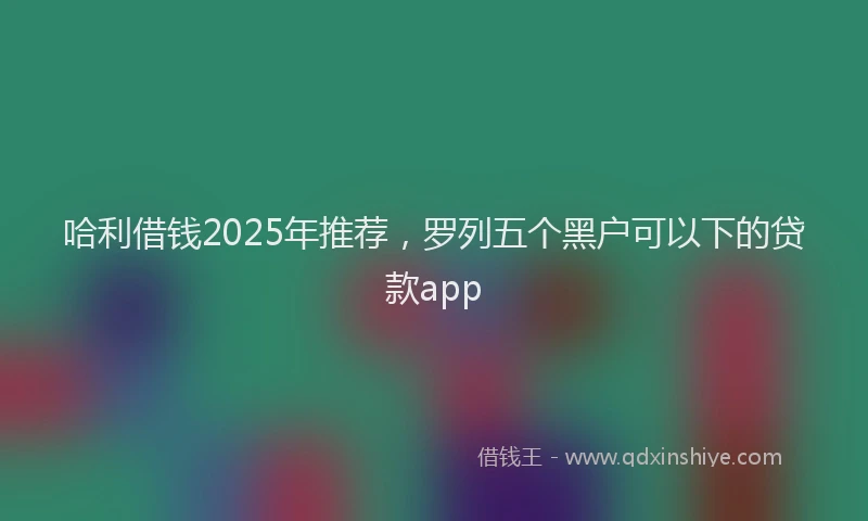 哈利借钱2025年推荐，罗列五个黑户可以下的贷款app