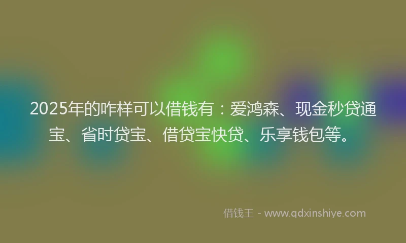 2025年的咋样可以借钱有：爱鸿森、现金秒贷通宝、省时贷宝、借贷宝快贷、乐享钱包等。