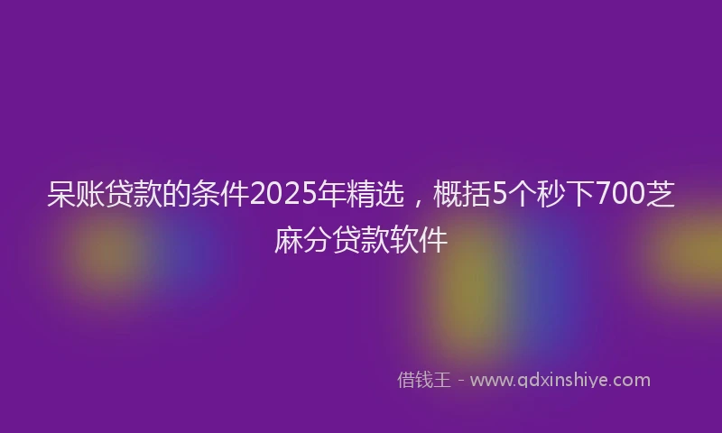呆账贷款的条件2025年精选，概括5个秒下700芝麻分贷款软件