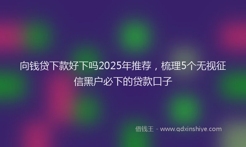 向钱贷下款好下吗2025年推荐，梳理5个无视征信黑户必下的贷款口子