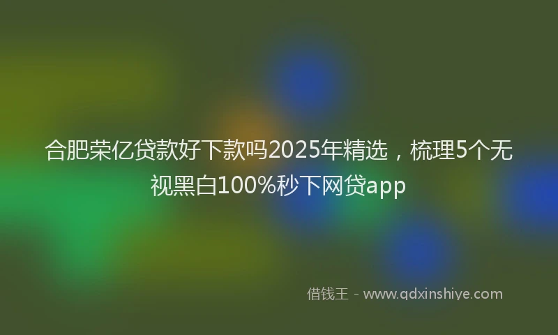 合肥荣亿贷款好下款吗2025年精选，梳理5个无视黑白100%秒下网贷app