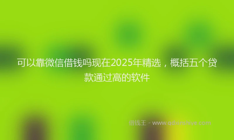 可以靠微信借钱吗现在2025年精选，概括五个贷款通过高的软件