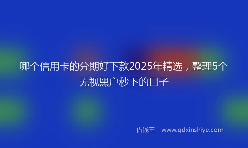 哪个信用卡的分期好下款2025年精选,整理5个无视黑户秒下的口子