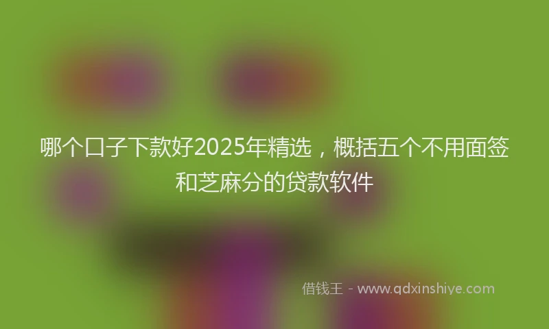 哪个口子下款好2025年精选，概括五个不用面签和芝麻分的贷款软件