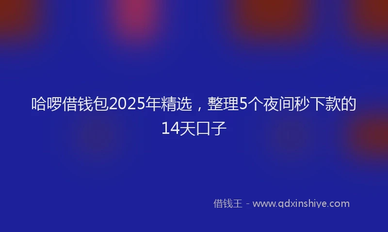 哈啰借钱包2025年精选，整理5个夜间秒下款的14天口子