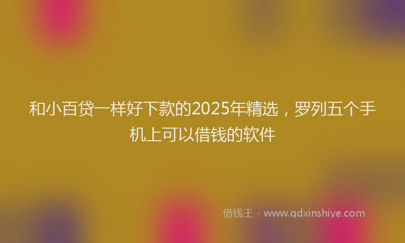 和小百贷一样好下款的2025年精选，罗列五个手机上可以借钱的软件