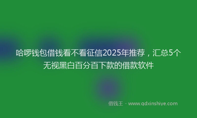 哈啰钱包借钱看不看征信2025年推荐，汇总5个无视黑白百分百下款的借款软件