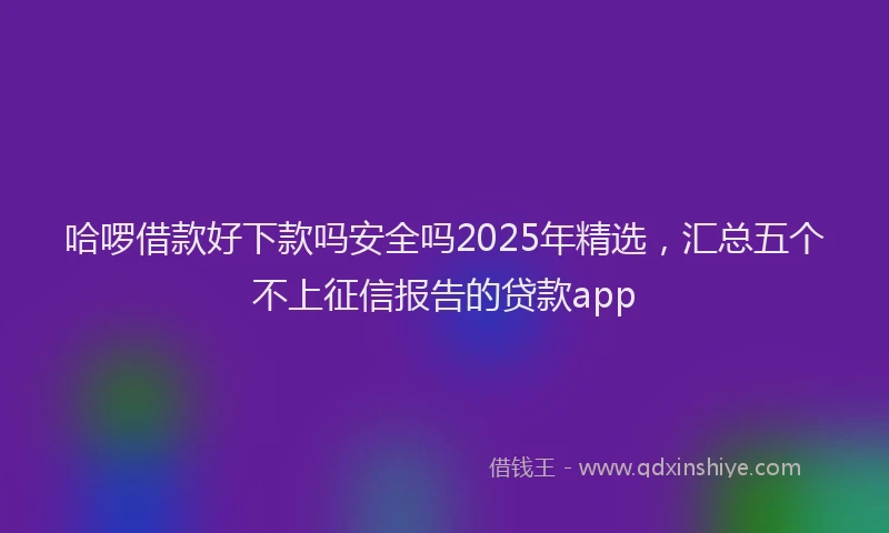 哈啰借款好下款吗安全吗2025年精选，汇总五个不上征信报告的贷款app