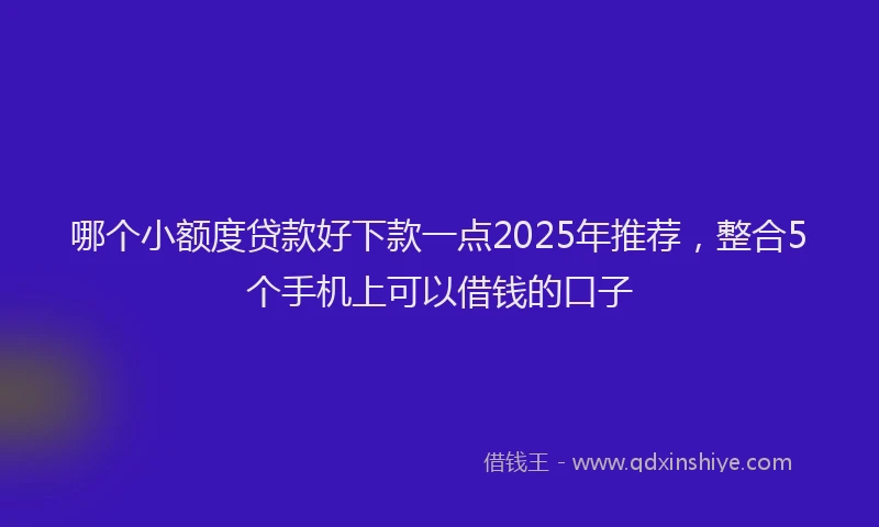 哪个小额度贷款好下款一点2025年推荐,整合5个手机上可以借钱的口子