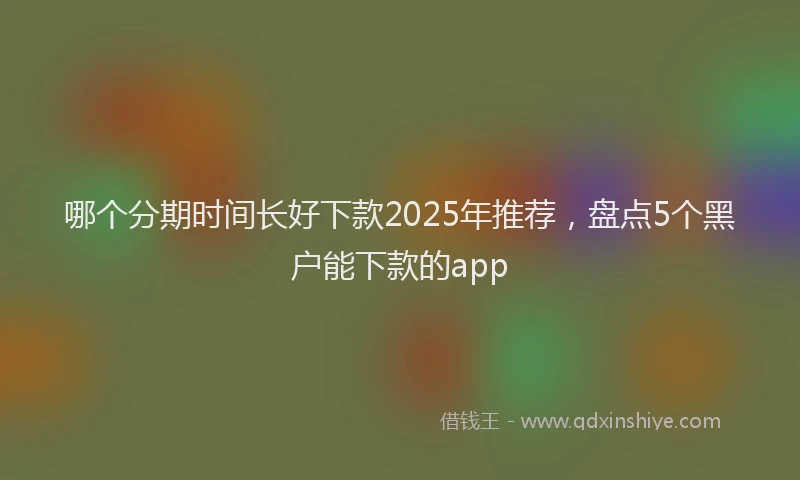 哪个分期时间长好下款2025年推荐，盘点5个黑户能下款的app