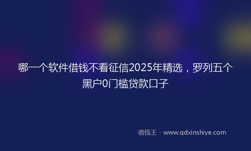哪一个软件借钱不看征信2025年精选，罗列五个黑户0门槛贷款口子