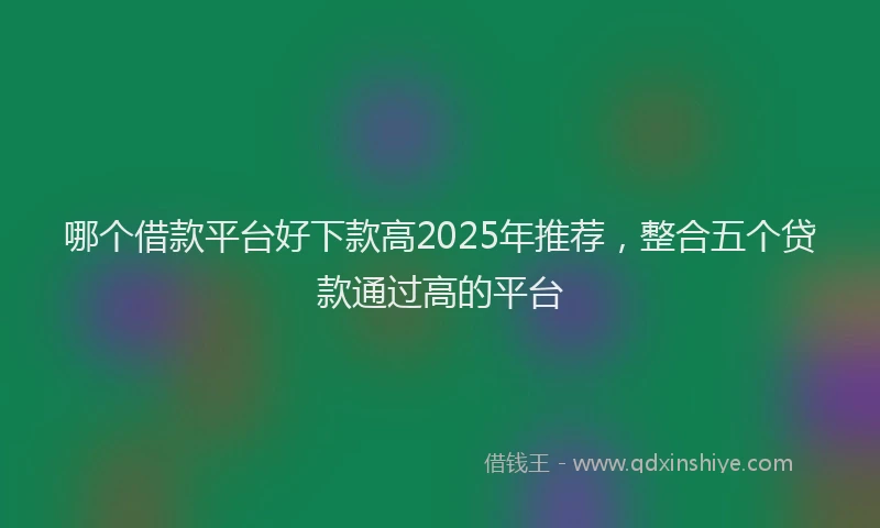 哪个借款平台好下款高2025年推荐，整合五个贷款通过高的平台