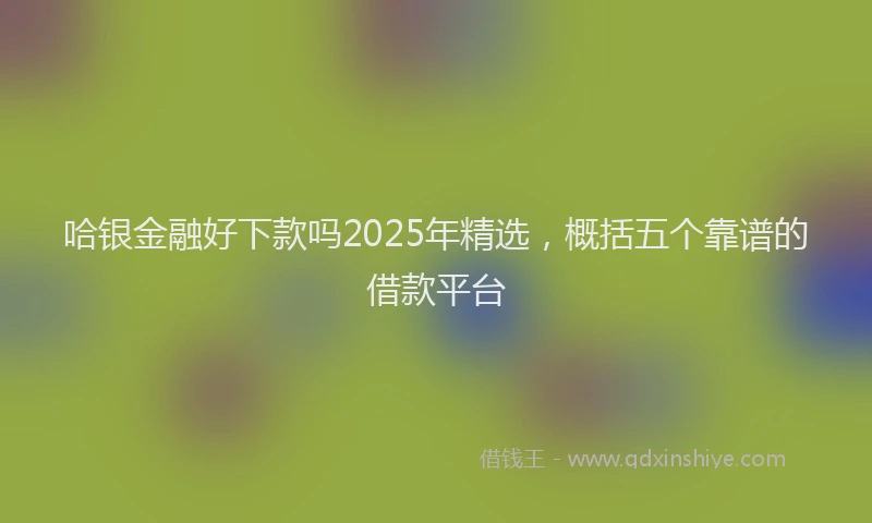 哈银金融好下款吗2025年精选,概括五个靠谱的借款平台