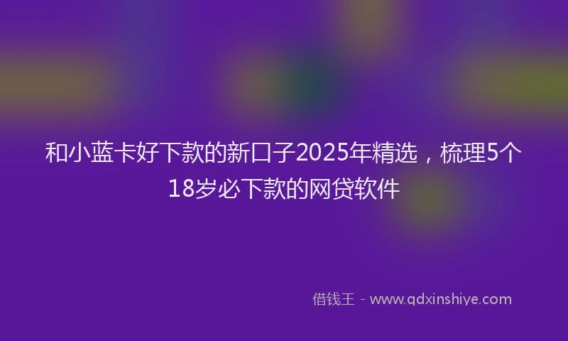 和小蓝卡好下款的新口子2025年精选，梳理5个18岁必下款的网贷软件
